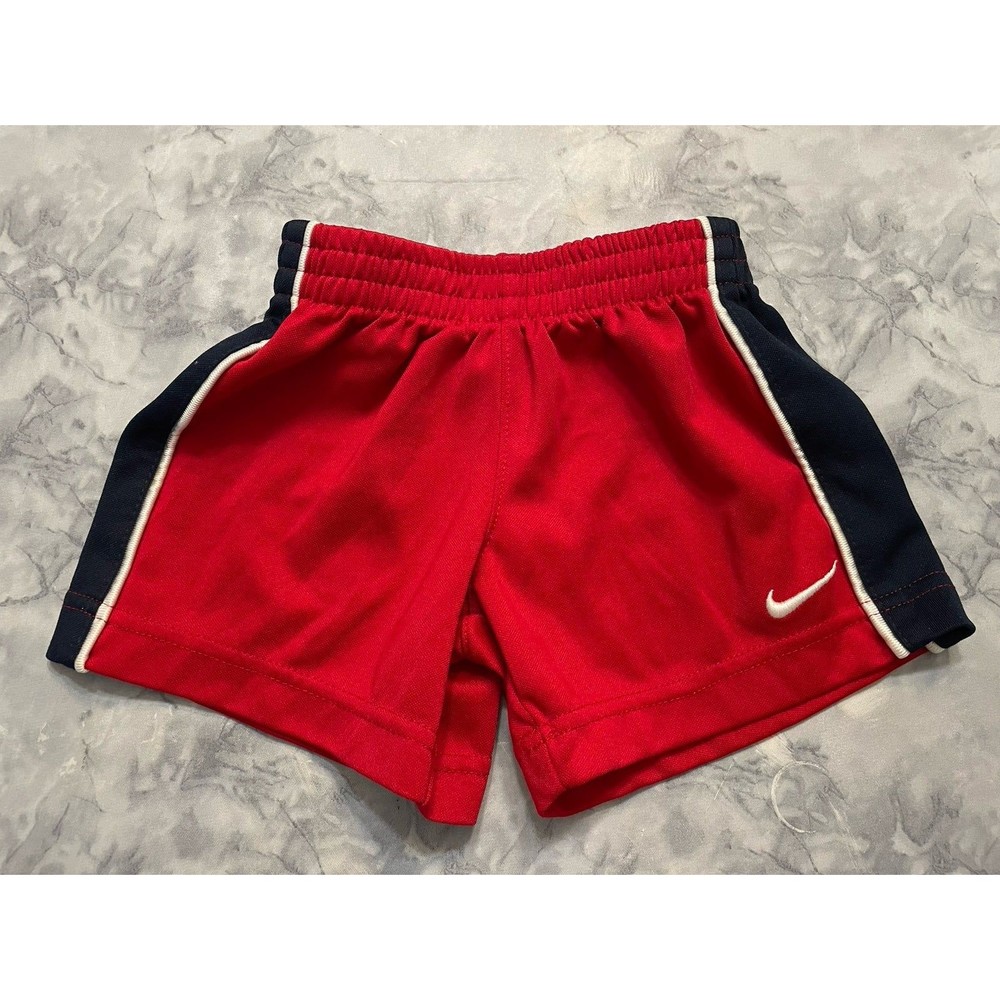 Red & Navy Blue Nike Little Boy Toddler Shorts, Size 2T